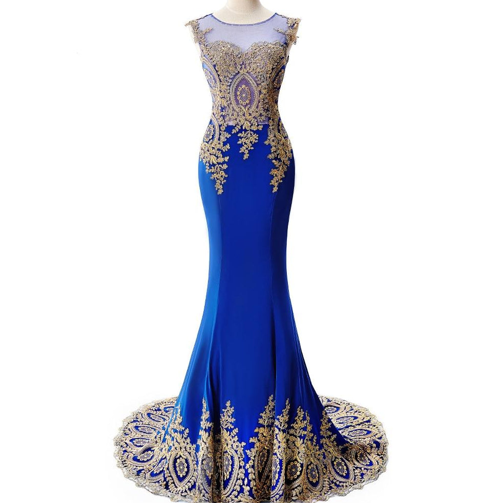 Royal Blue Sheer Dresses