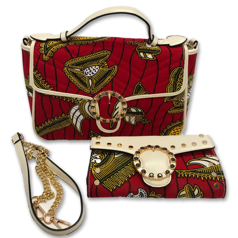 Women's African  Fabric Made Handbag