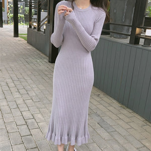 Women's Ruffles Sweater Dress