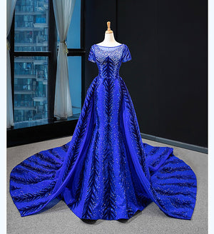 The Queen's  Royal Blue  Sequined  Gowns
