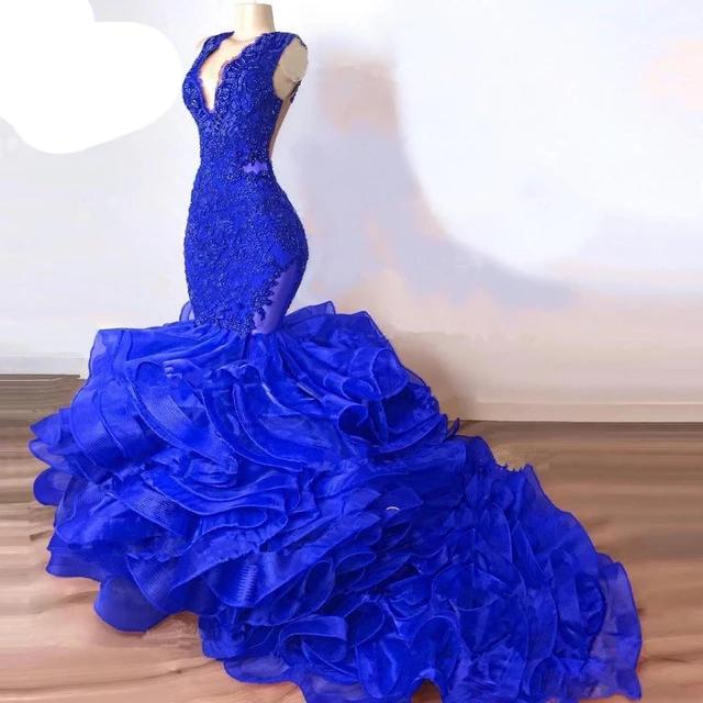 Royal Blue Mermaid Prom Gowns