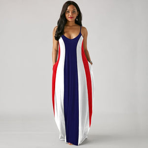Woman's sleeveless Colorful Long   Dress