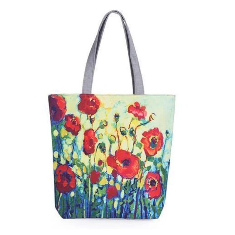 Woman's Floral Printed Canvas Tote