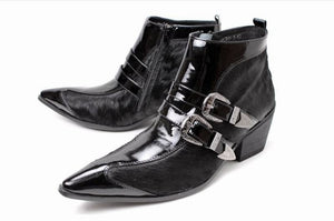 Men pointed toe  boots  genuine leather