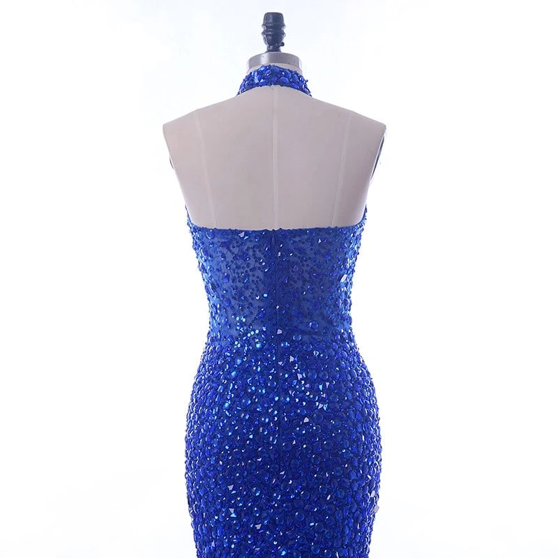Luxury  Royal  Blue Evening  Gown