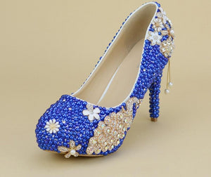 Royal Blue Pearl Shoes & Bags
