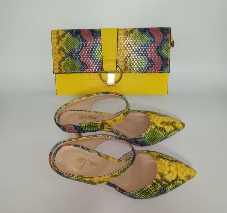 Women's  shoes  Printed Leather &  Clutch