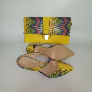 Women's  shoes  Printed Leather &  Clutch