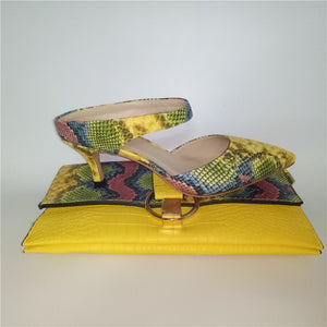 Women's  shoes  Printed Leather &  Clutch