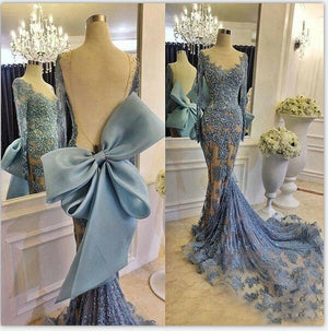 Blue Mermaid Evening Dress