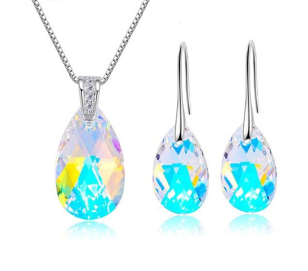 Women's Genuine Crystals Earrings Set