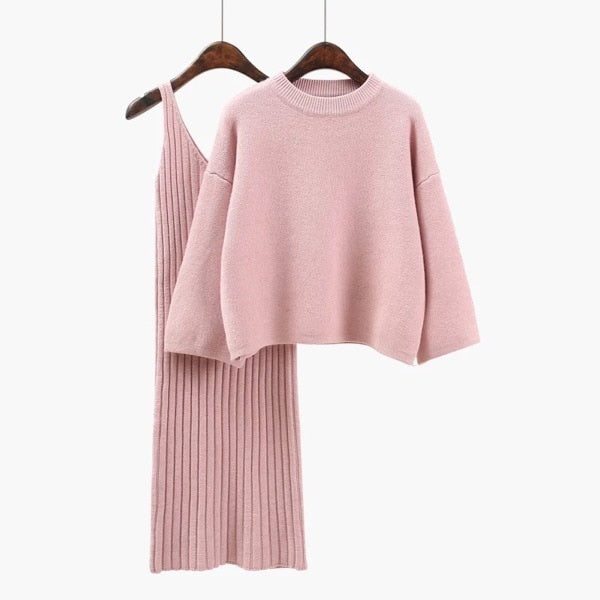 Womans Sweater 2 PC Straped Dress