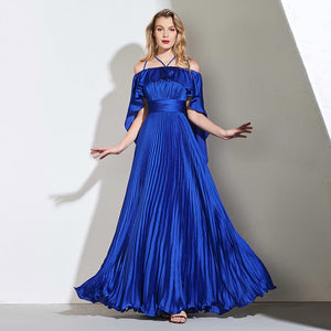 Royal Blue Celebrity  Pleated Gown