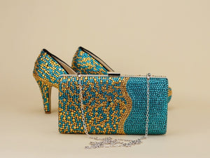 Women's  Rhinestone shoes & purse