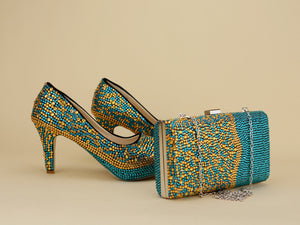 Women's  Rhinestone shoes & purse