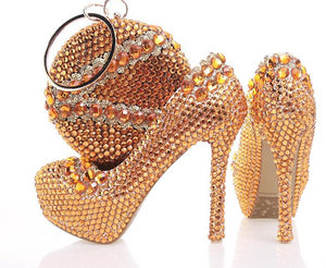 Women's Multicolored Crystal shoes & bags