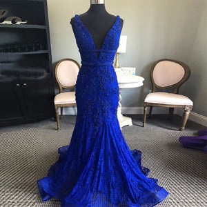 Woman's  Royal Blue Evening Dress