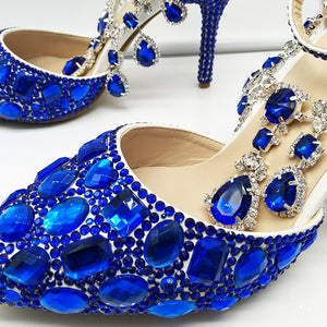 Royal Blue Crystal shoes &  bags