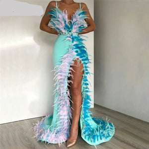 Classy Lady Feather Gown