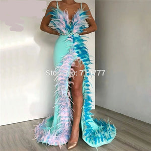 Classy Lady Feather Gown