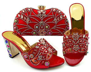 Crystal shoes & handbag set