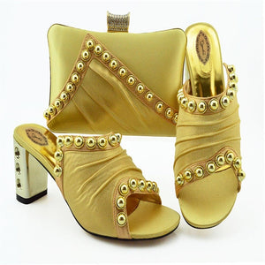 Women's  Gold Shoes & Bag